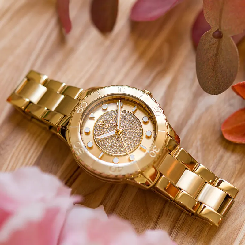 Michael Kors Runway Gold Dial Gold-tone Ladies Watch- MK6911